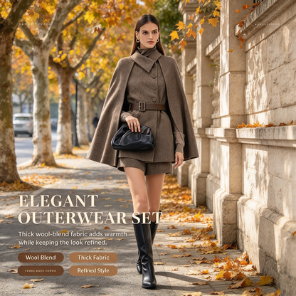 Brown Cape Wool Suit