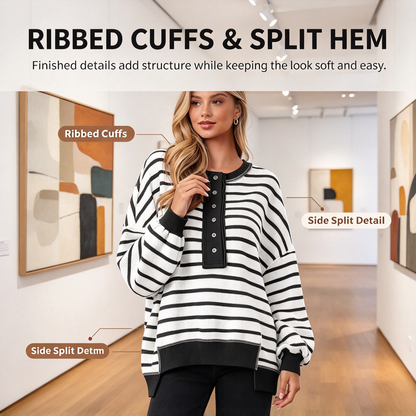 Color Block Long Sleeve Knit Top