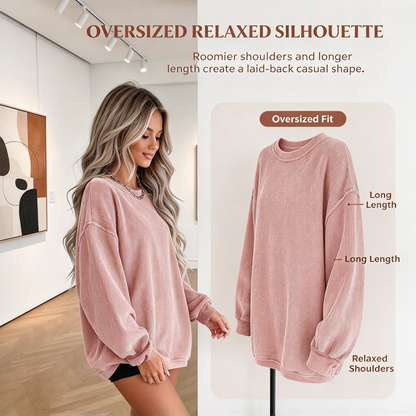 Pink Corduroy Crewneck Sweatshirt